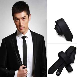 黑色休闲时尚 男女生正装 细窄版 衬衫 日系潮流小领带 3.5CM经典 韩版