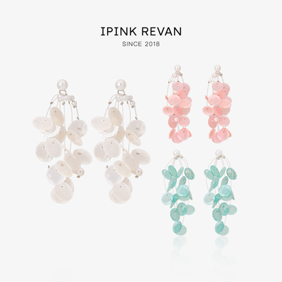 IPINK设计师贝壳片流苏耳坠