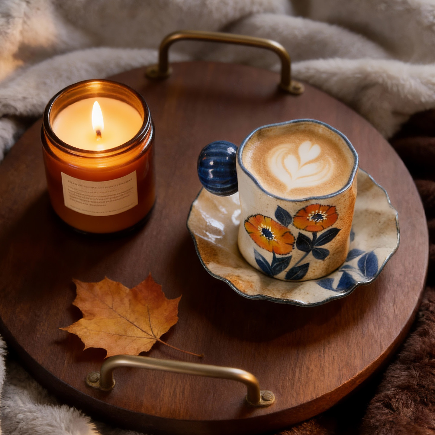 手绘虞美人个人专用咖啡杯