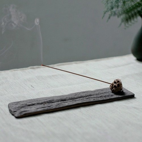 陶瓷手工摆件禅意简约莲花线香插