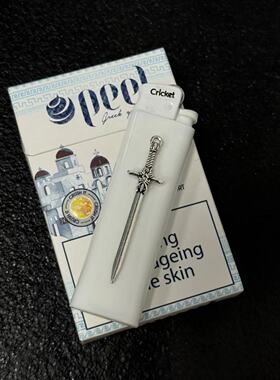 cricketcricket正品原创手工长剑纯白打火机diy高颜值砂轮火石滑