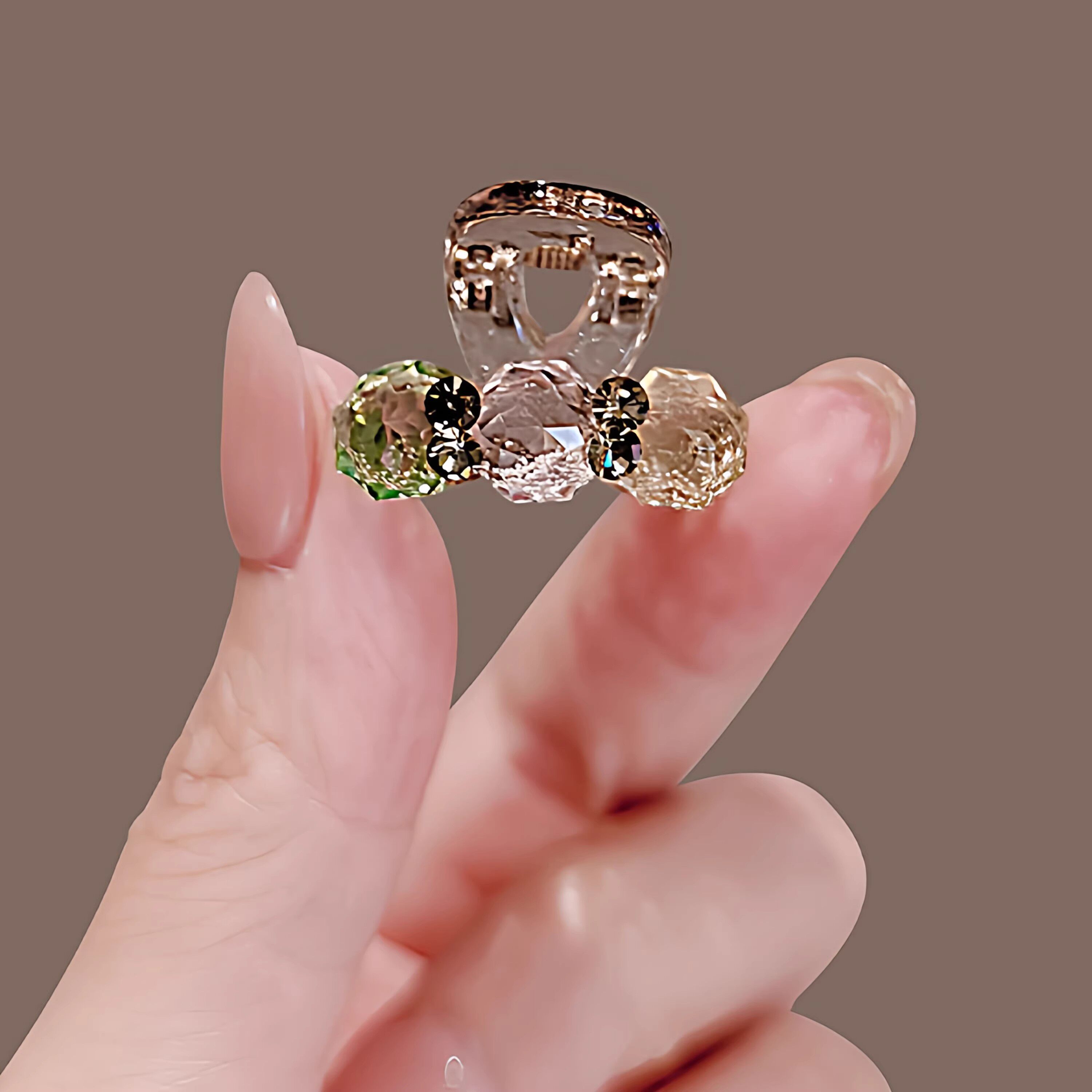 精致可爱彩色水晶迷你小公主头夹小号抓夹韩国侧边夹刘海发夹扎夹