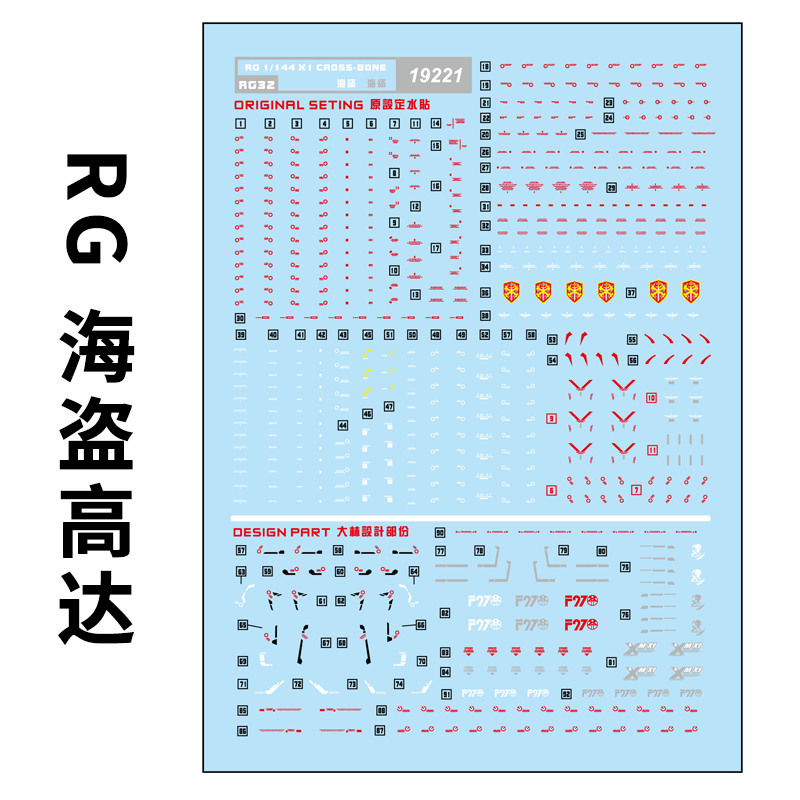 海盗X骷髅高达水贴纸中环RG31