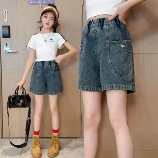 夏季新款女童休闲牛仔短裤中大童装薄款牛仔裤洋气女孩潮夏日裤子