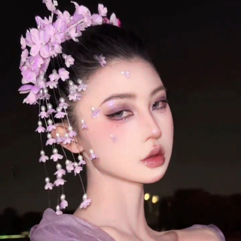 发夹边夹布艺串珠复古森系超仙美