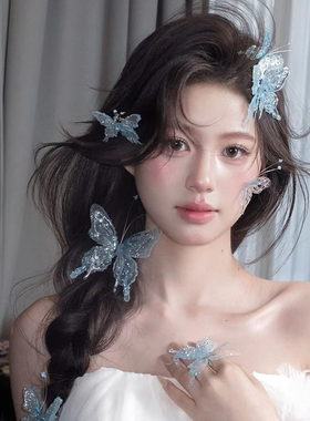 老师同款超仙新娘蝴蝶发夹