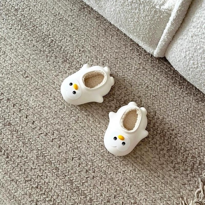 可爱企鹅儿童拖鞋冬季宝宝家居棉拖保暖防滑室内加厚包跟加绒