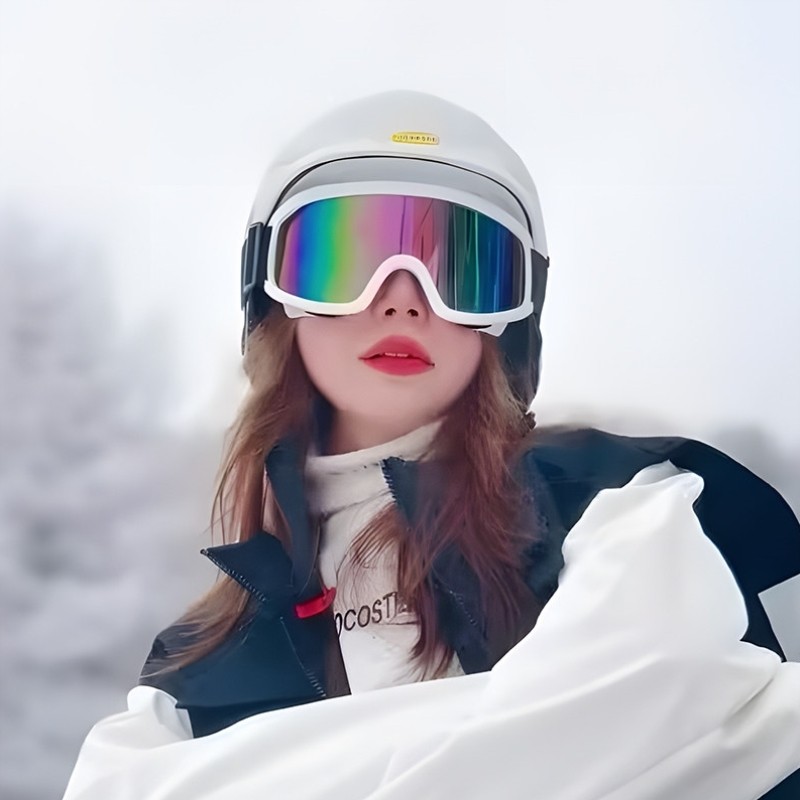 滑雪镜护目镜成人儿童双层防雾滑冰墨镜男女可卡近视登山骑行装备