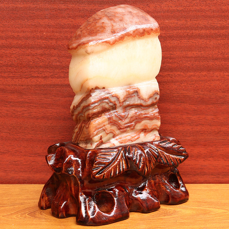 天然石材奇石摆件猪肉石五花肉桌面装饰雕刻石12*17*3cm918g摆件