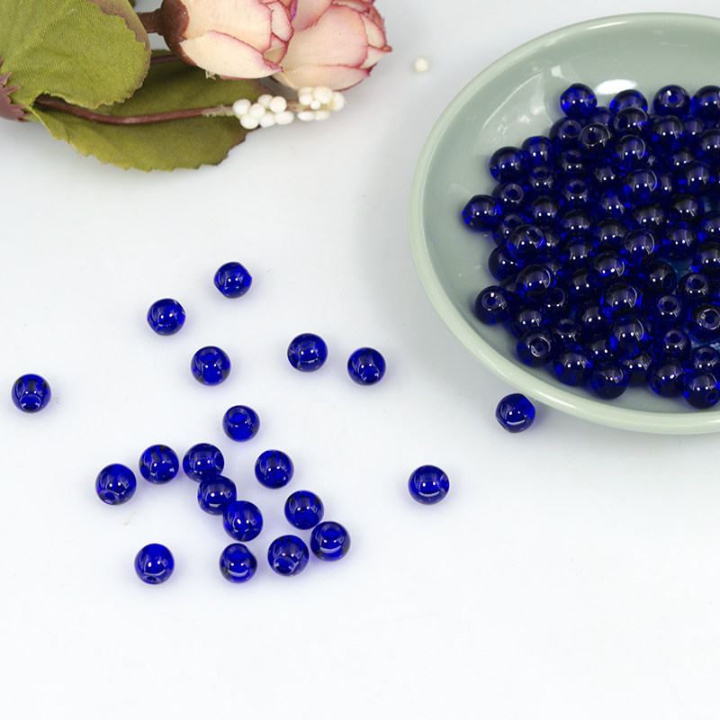 100颗装精品国产水晶光珠深蓝色