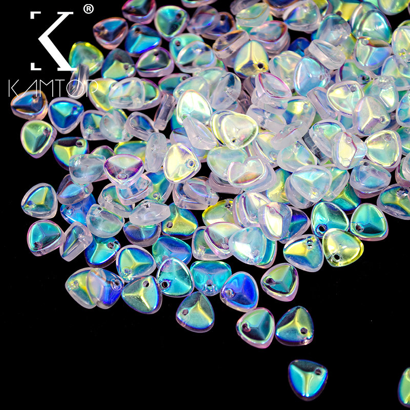 捷克琉璃珠8*7mm小玫瑰花花瓣100颗diy手工发簪步摇古风头饰散珠