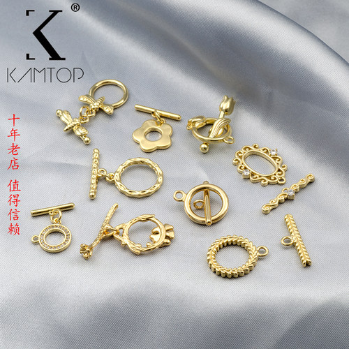 18k包金保色ot扣手链diy