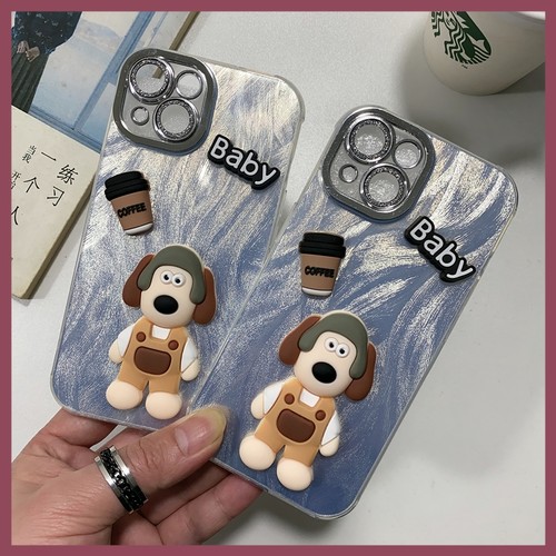 羽纱咖啡小狗适用OPPO RENO13 5 6 11 12 A93 A3 Findx8 7 9 PRO 手机壳批发 男新款工厂保护女全包立体