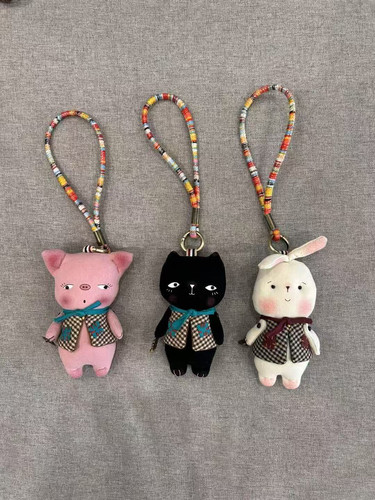 包包挂件毛绒公仔复古钥匙扣