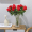 Transparent Vase+10 Red Snow Mountain Roses