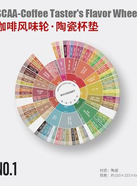 陶瓷咖啡杯垫 | SCAA咖啡风味轮 | 十二星座 | |咖啡周边装饰