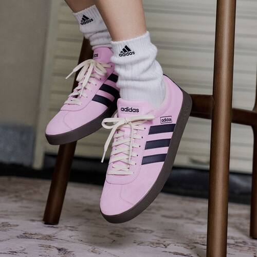 Adidas VL COURT 2.0 男女同款紫色舒适百搭薄底低帮德训鞋JR8309