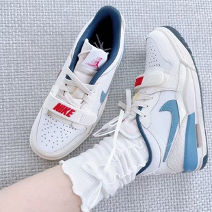 HM3709 Jordan Low白蓝红简约舒适低帮复古篮球鞋 312 141 Legacy