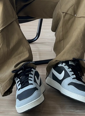 Nike Court Borough系列 Low Prem 时尚复古黑灰板鞋 844881