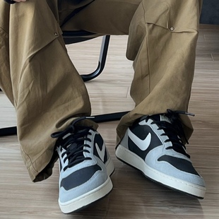 Low Borough系列 Prem 时尚 844881 Nike 复古黑灰板鞋 Court