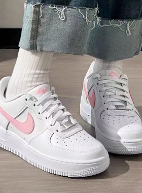 Nike Air Force 1 时尚舒适低帮大童板鞋白色/柔粉色 CT3839-115