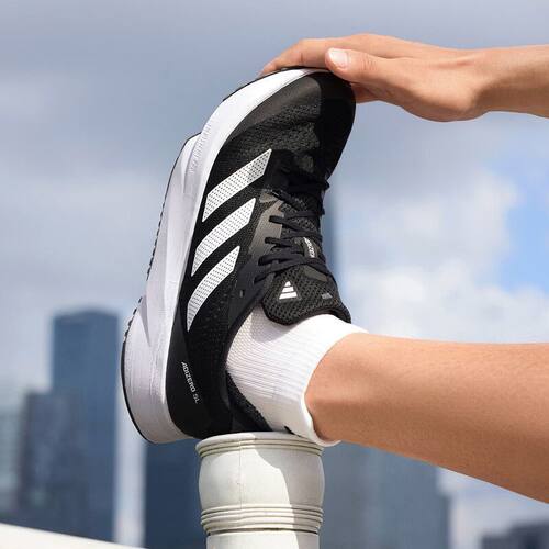 Adidas Adizero SL 男女同款黑白透气低帮训练长跑跑步鞋 HQ1349
