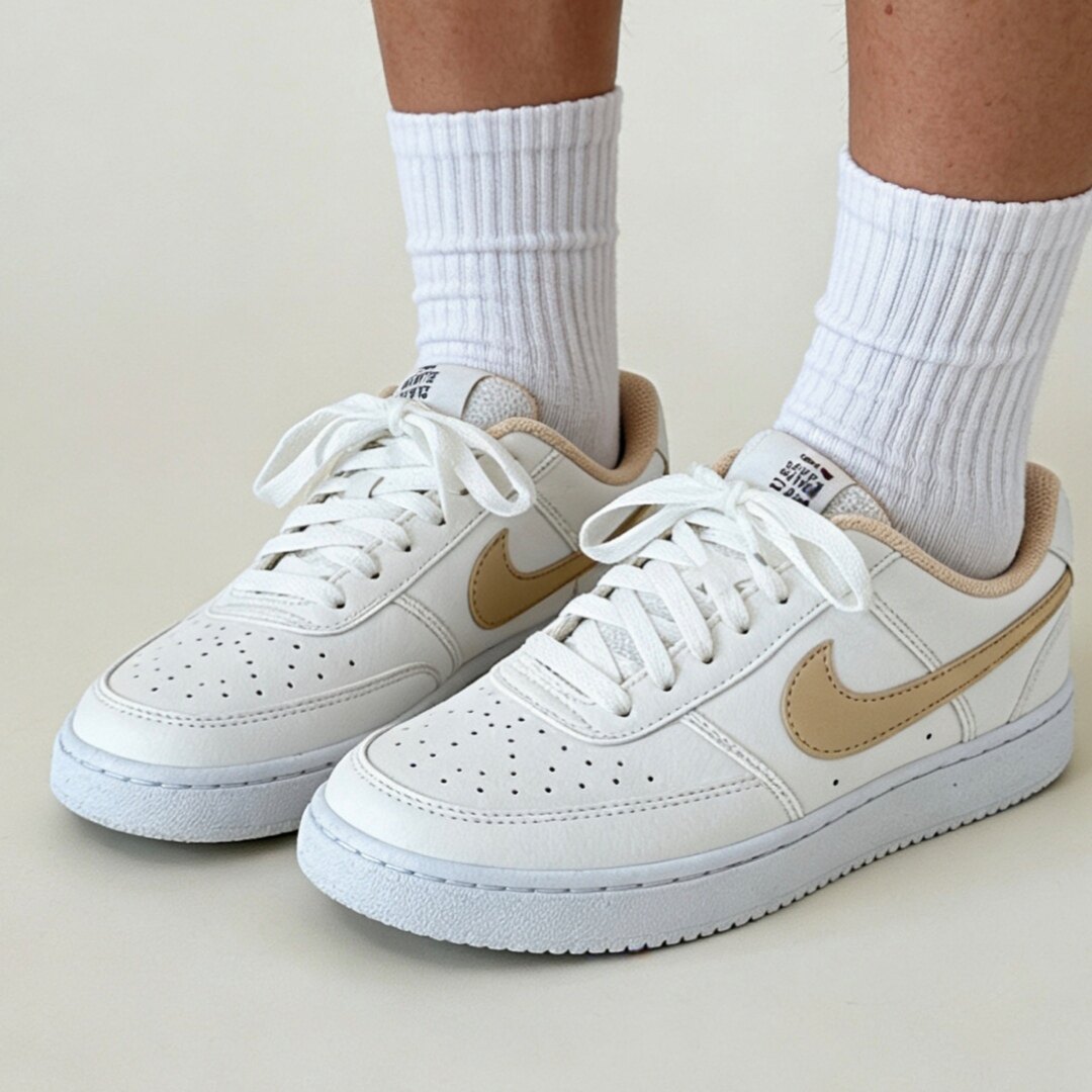 Nike Court Vision 1女款白黄色休闲耐磨轻便低帮板鞋 DH3158-103