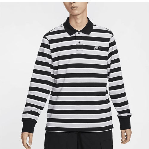 Nike耐克男子条纹翻领休闲长袖