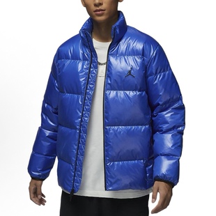 Jordan男款宝蓝色休闲时尚百搭舒适宽松保暖立领羽绒服FV7272-480
