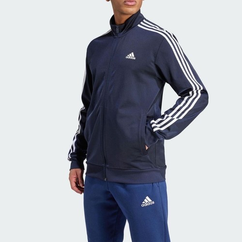 Adidas ESSENTIALS 3-Stripes Track男款拼色条纹运动夹克 H46100