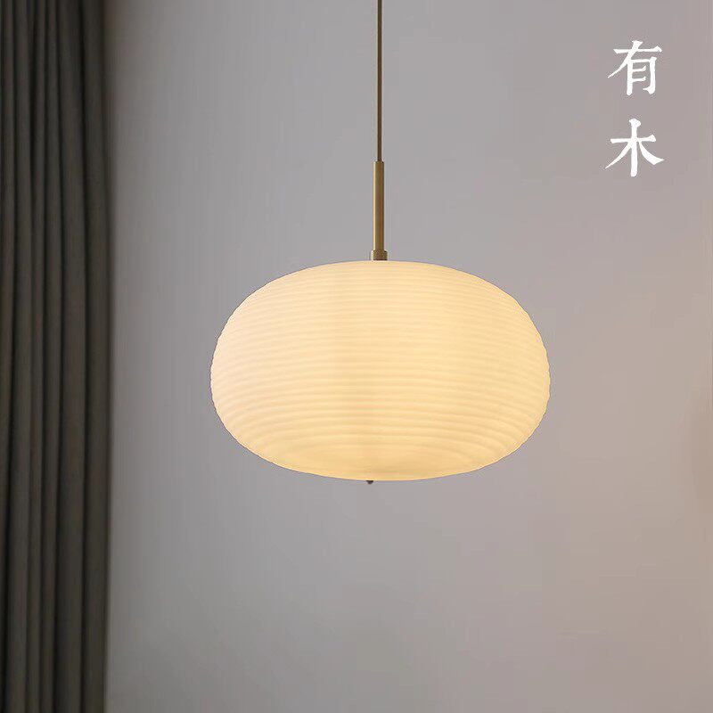 日式餐厅吊灯复古北欧侘寂风卧室民宿玻璃吧台灯笼小吊灯现代简约