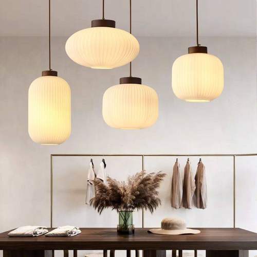 胡桃木餐厅吊灯现代轻奢中古个性艺术书房民宿卧室新中式餐桌灯具