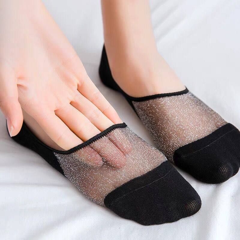 短筒春夏女士金银丝隐形袜