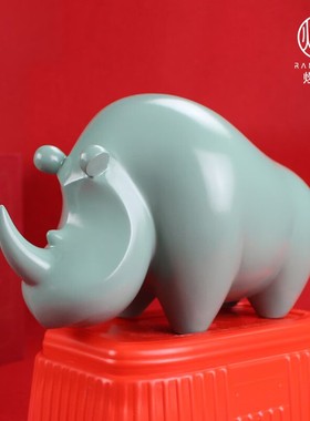 燃匠创意礼品犀牛办公室家居摆件
