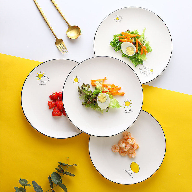 Northern European home creative ceramic tableware round western plate