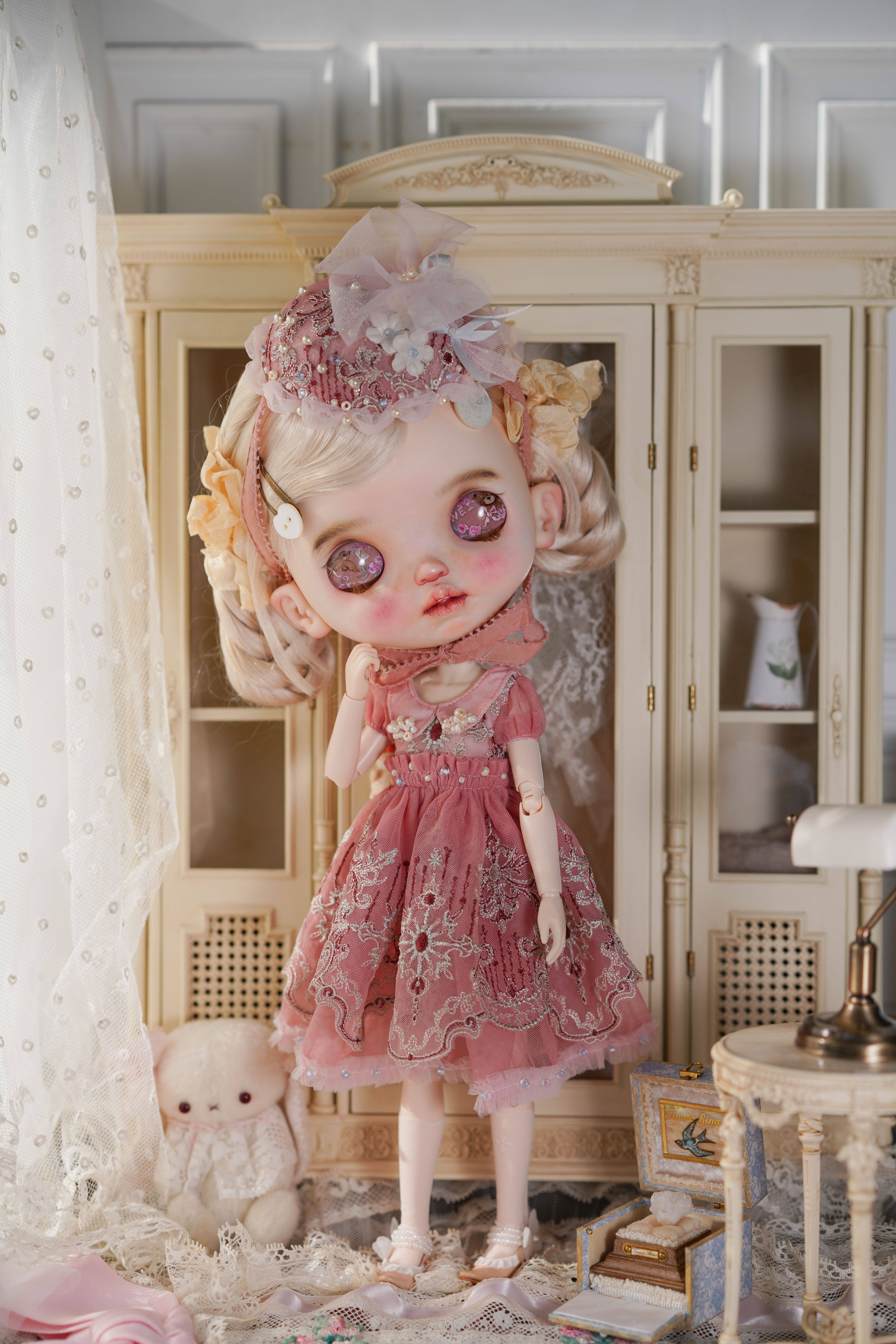 blythe小布娃衣洋装复古“雾中蔷薇”ob22ob24bjd6分蓝豆豆洛可可