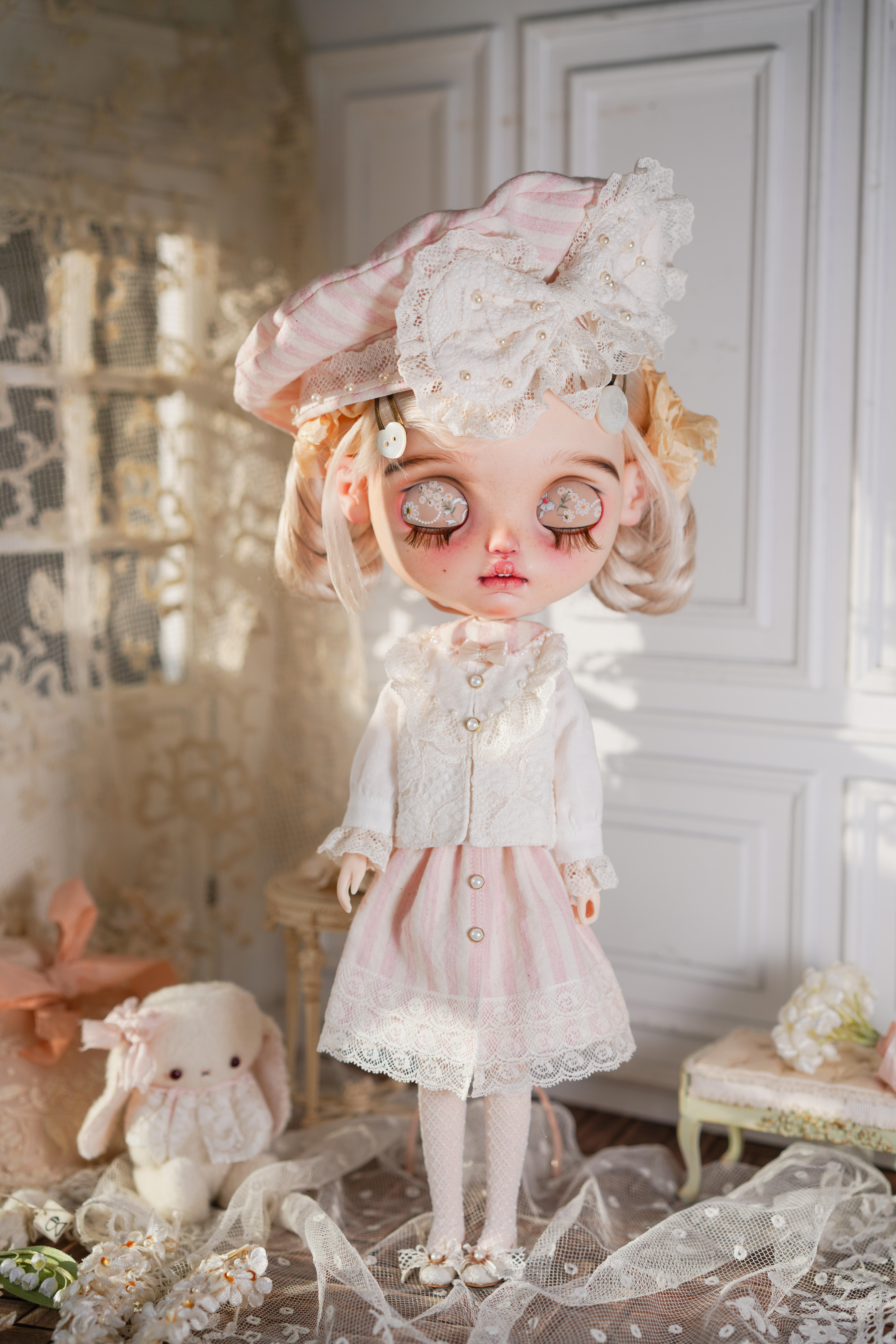 blythe小布娃衣洋装“温牛奶与桃子糖”ob22ob24bjd6分蓝豆豆