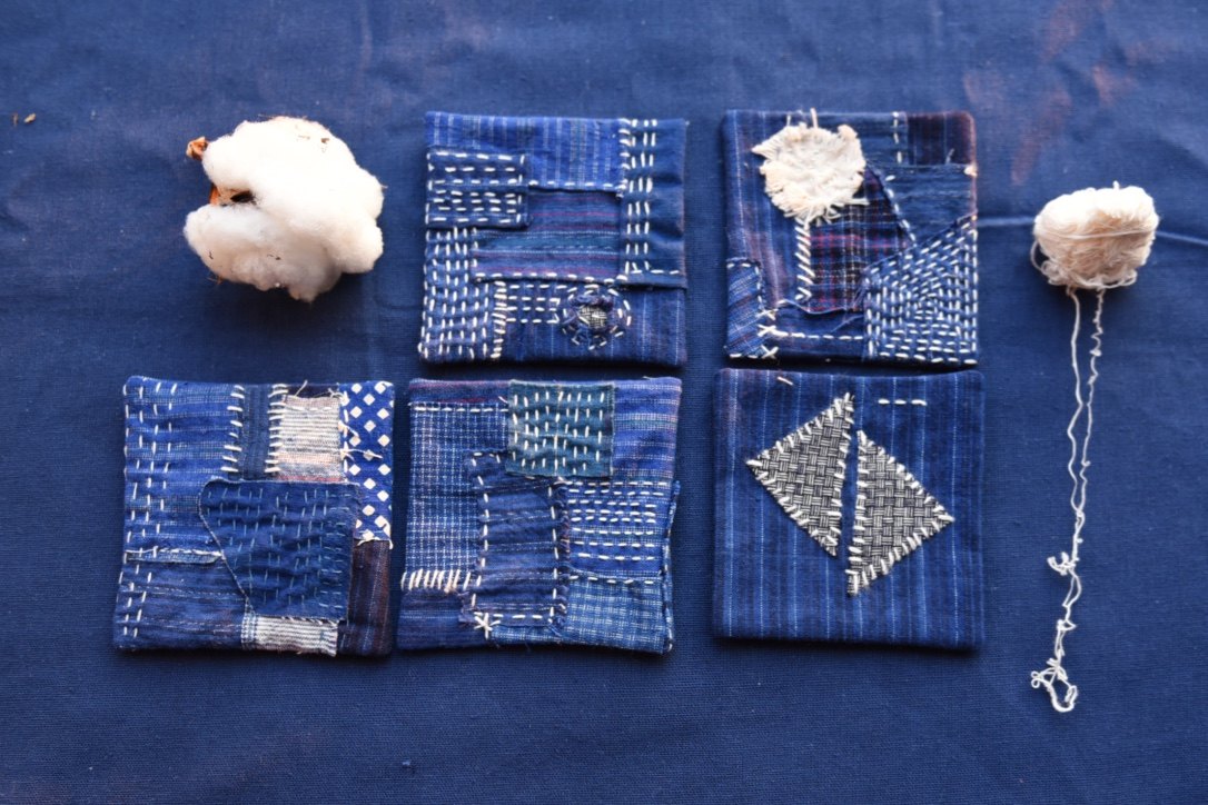 杯垫土布古布手工乞丐补丁刺子绣茶杯垫植物蓝染indigo茶道零配在类目 餐饮具, 杯子/水杯/水壶, 杯垫中 - 来自Buy2taobao.com提供专业的淘宝代购服务