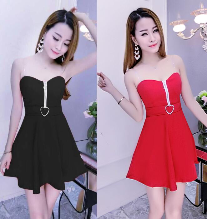 Real shot bra short pompous dress dinner dress high waist off shoulder suspender Princess Dress