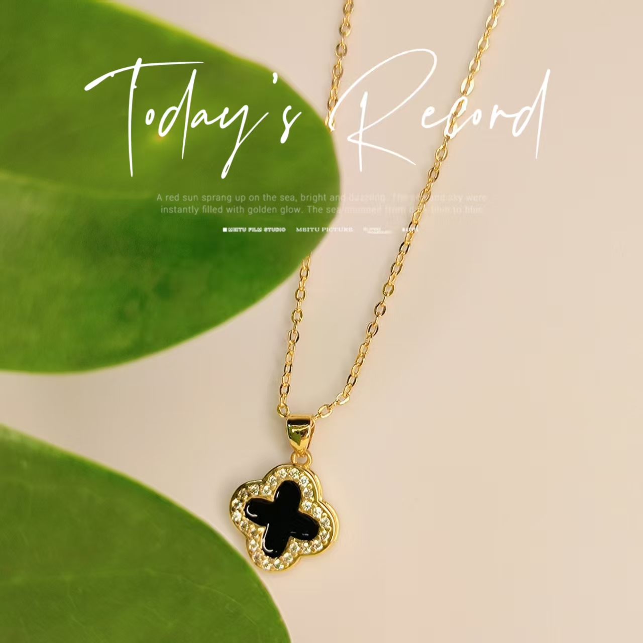 四叶草项链女双面高级设计感小众爱心锁骨链2025年新款爆款潮