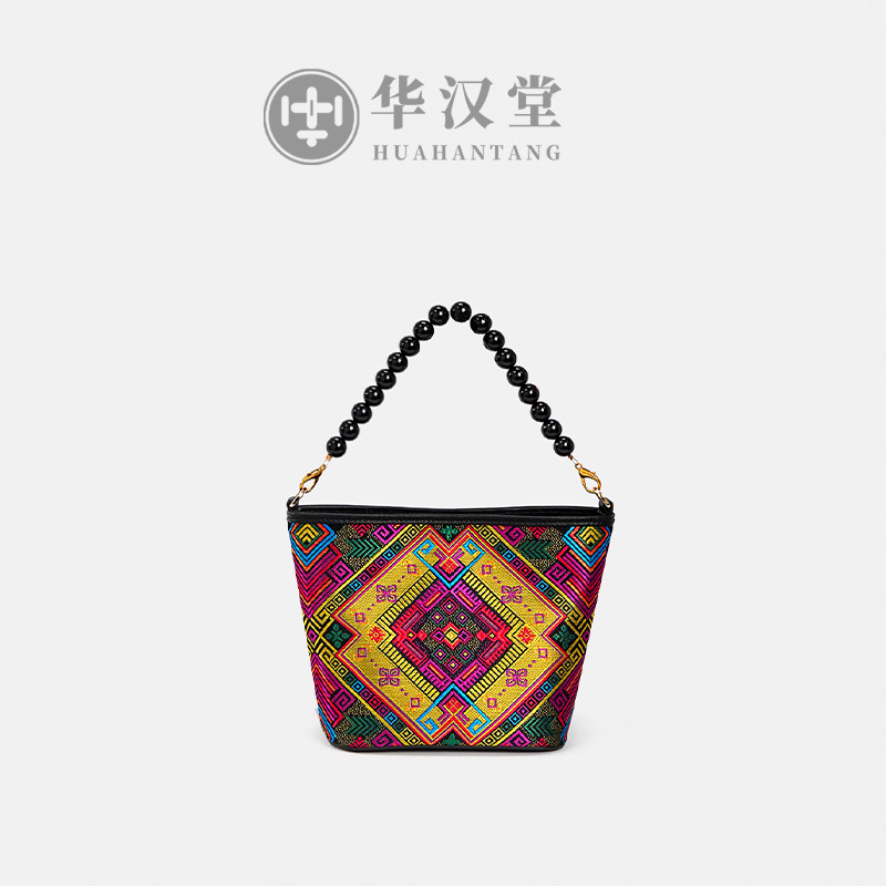 【泡芙小桶】非遗宋锦包中式国风水桶包手提斜挎小方包百搭菜篮子