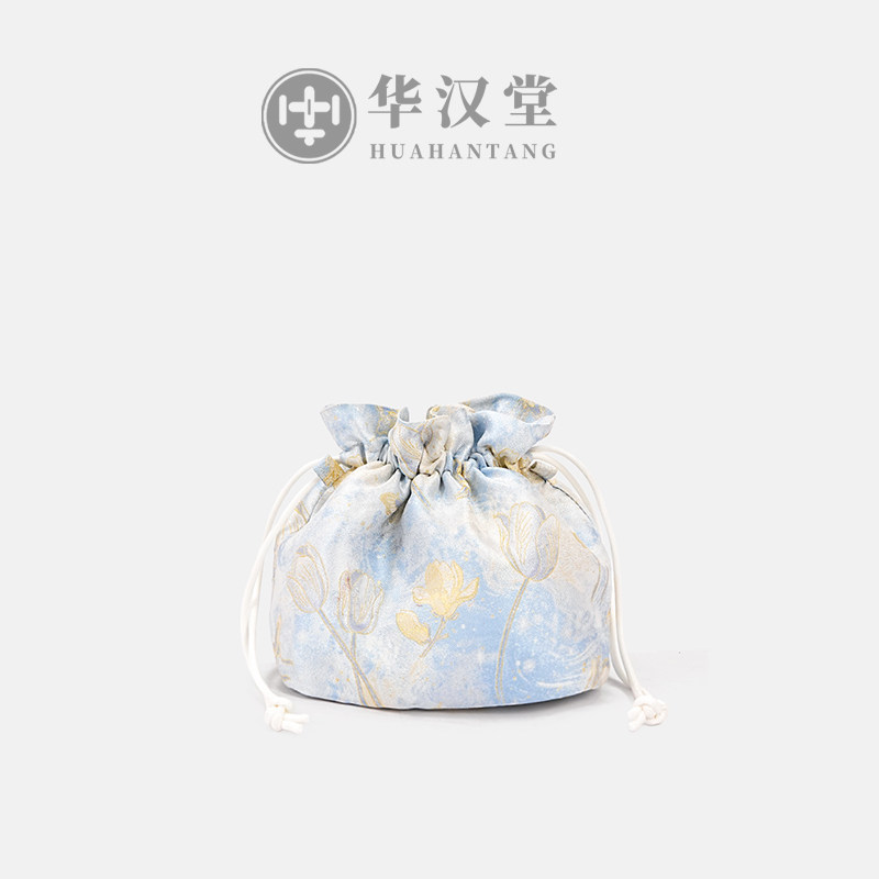 华汉堂&middot;【小福袋】非遗新中式国风香云纱抽绳手拎单肩斜挎女包