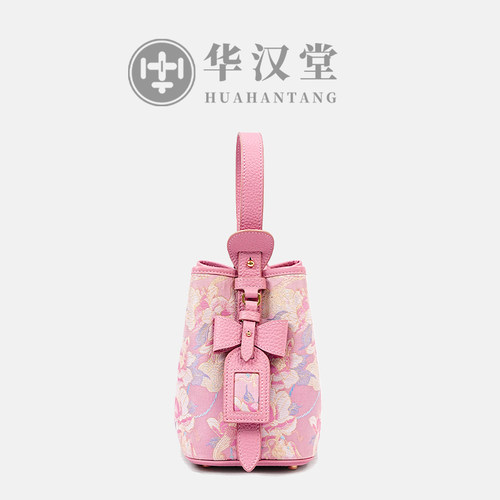 【allinbb粉麒麟】新中式宋锦包包文艺水桶包国风手提女包菜篮子