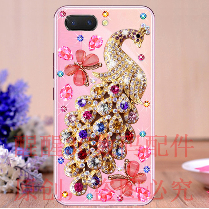 适用于OPPOA3手机壳A3pro保护套A2水钻A1女款A2pro镶钻A2X外壳A1X孔雀A1pro A58 A57 A55 A93 A72 A92S防摔壳
