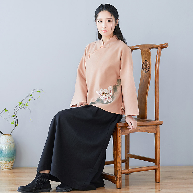 起念复古中国风汉服女装毛呢中式盘扣唐装上衣外套禅意茶服禅服冬在类目 女装/女士精品, 唐装/民族服装/舞台服装, 唐装/中式服装, 上衣中 - 来自Buy2taobao.com提供专业的淘宝代购服务