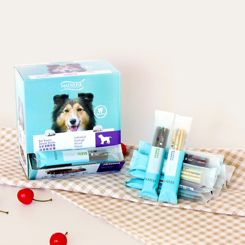 巨小萌 昵趣洁齿骨30支防口臭牙结石咬胶骨泰迪狗零食耐咬磨牙棒