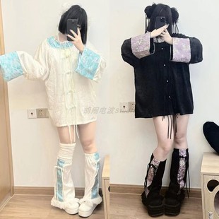 -龙袍-胡闹電波原创设计龙纹新中式盘扣外套水色黑紫外套秋装新品