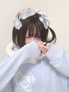 【满2包邮】胡闹電波原创发夹-兔兔病院-蓝白水色头饰可爱