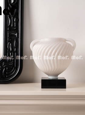 墨非 中古轻法式双耳花瓶花器复古家居样板间高级感插花器软装