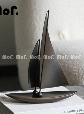 墨非 轻奢船模帆船工艺品高级摆件 样板房客厅玄关装饰柜软装摆设